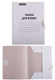 Папка для бумаг с завязками белая немелованная картон 260-270гр/м2 Россия