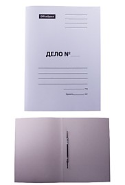 Скоросшиватель Дело картон немелованный белый 320гр/м2 пробитый до 200 листов OfficeSpace 