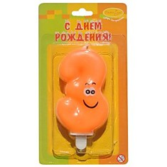 Свеча Цифра УЛЫБКА 3 цветная Китай