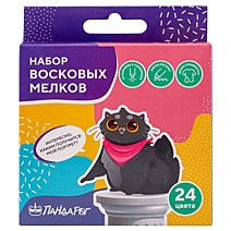 Мелки восковые 24 цветов ПандаРог Творческие Котики