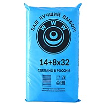 Фасовочный пакет ПНД 14+8х32см 7мкм в пластах WWW синяя арт 70070 Упак /10 Россия