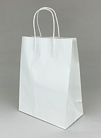Сумка КРАФТ бумажная ручка 15х21х8см Белая /12 960тм