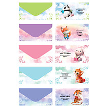 Открытка-конверт MESHU Cute pets глянцевая ламинация, 5 дизайнов 8,5 х 16,4 см 10шт/уп