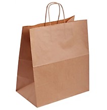 Пакет бумажный 260х150х350мм с кручеными ручками крафт 70г/м2 /200 