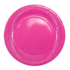 Тарелка бумажная D18см Hot Pink цветная ламинированная 6шт/упак Китай