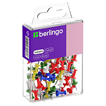 Кнопка канцелярская силовые Berlingo, 50шт. ассорти, пласт. упак., европодвес Кнопка канцелярская силовые Berlingo, 50шт. ассорти, пласт. упак., европодвес