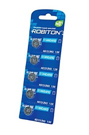 Батарейки Robiton standart R-AG12-0-BL5 0%Hg AG12 LR43 386 LR43 BL5