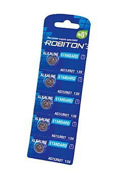 Батарейки Robiton standart R-AG7-0-BL5 0%Hg AG7 LR926 399 LR59 BL5