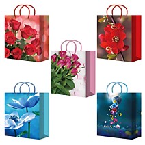 Пакет подарочный 26х33+14см ламинированный Микс L25 311-315 Россия