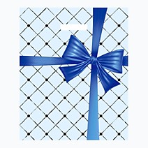 Вырубная ручка пакет 36x43+3см 35мкм Синий бант Артпласт 50/1000