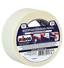 Клейкая лента малярная (крепп) 48мм х 50м UNIBOB /36