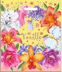 Вырубная ручка пакет 40х47+6см 45мкм Ваниль Интерпак 50/500