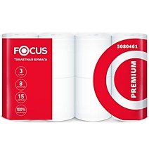 Бумага туалетная 3-слойная Focus Premium 8 рулонов /8