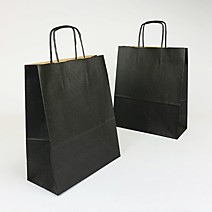 Сумка КРАФТ бумажная ручка 16*21*8см черный /25 Китай