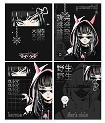 Тетрадь 48 листов Anime Noir А5 на скрепке, клетка, мелованный картон ПандаРог 