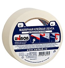 Клейкая лента малярная (крепп) 48мм х 40м UNIBOB /36 Россия