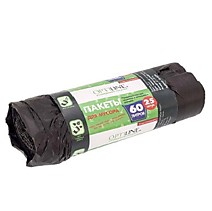 Мусорный пакет ПНД 60 литров 60х80см в рулонах черный OptiLine 25шт/Упак /25 Россия