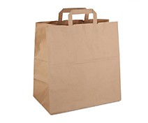 Пакет бумажный 320х180х320мм с плоскими ручками крафт /250 Россия