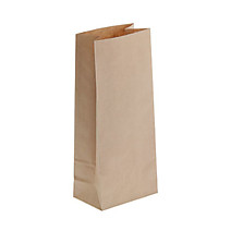 Пакет бумажный 80х50х170мм на вынос без печати крафт 70 /2000 Россия