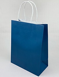 Сумка КРАФТ бумажная ручка 21х27х11см Синяя /12 720тм